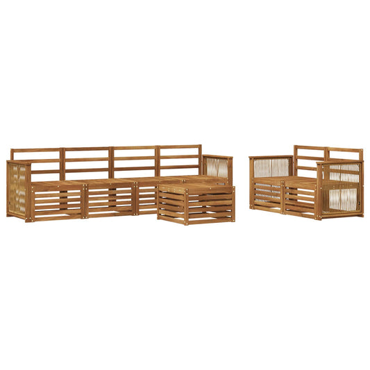 vidaXL Outdoor Sofa Set 7 pcs Natural Solid Acacia Wood