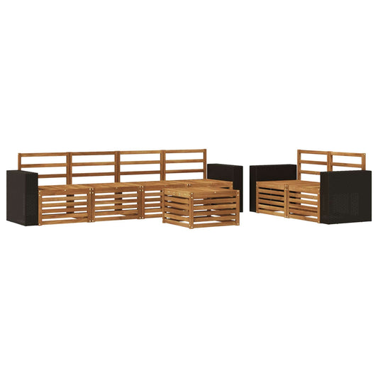vidaXL Outdoor Sofa Set 7 pcs Natural Solid Acacia Wood