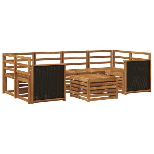 vidaXL Outdoor Sofa Set 7 pcs Natural Solid Acacia Wood