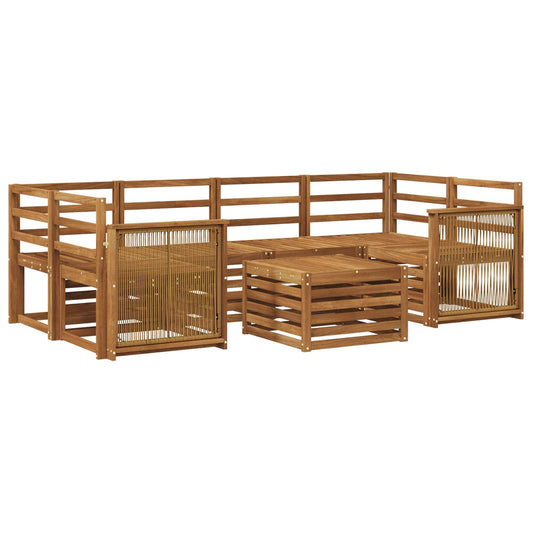 vidaXL Outdoor Sofa Set 7 pcs Natural Solid Acacia Wood