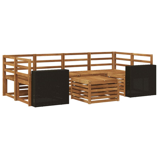 vidaXL Outdoor Sofa Set 7 pcs Natural Solid Acacia Wood