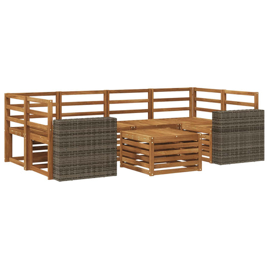 vidaXL Outdoor Sofa Set 7 pcs Natural Solid Acacia Wood