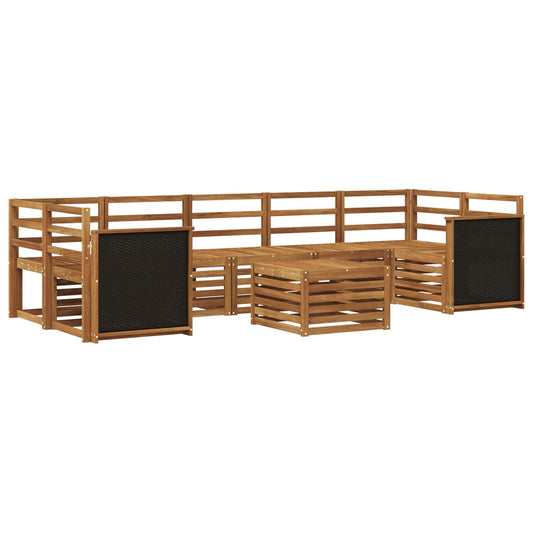 vidaXL Outdoor Sofa Set 8 pcs Natural Solid Acacia Wood