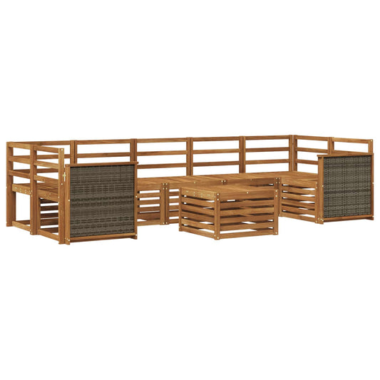 vidaXL Outdoor Sofa Set 8 pcs Natural Solid Acacia Wood