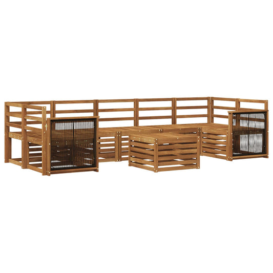 vidaXL Outdoor Sofa Set 8 pcs Natural Solid Acacia Wood