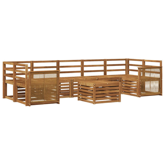 vidaXL Outdoor Sofa Set 8 pcs Natural Solid Acacia Wood
