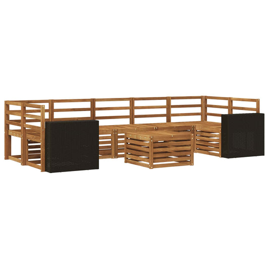 vidaXL Outdoor Sofa Set 8 pcs Natural Solid Acacia Wood