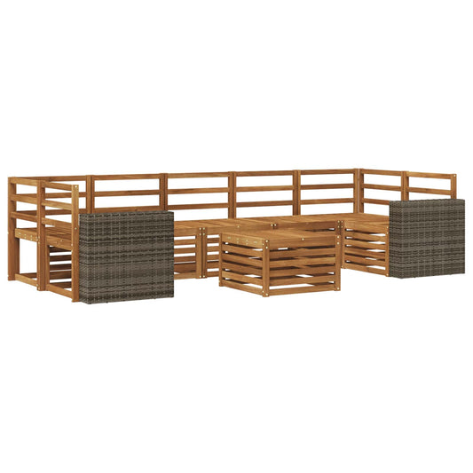 vidaXL Outdoor Sofa Set 8 pcs Natural Solid Acacia Wood