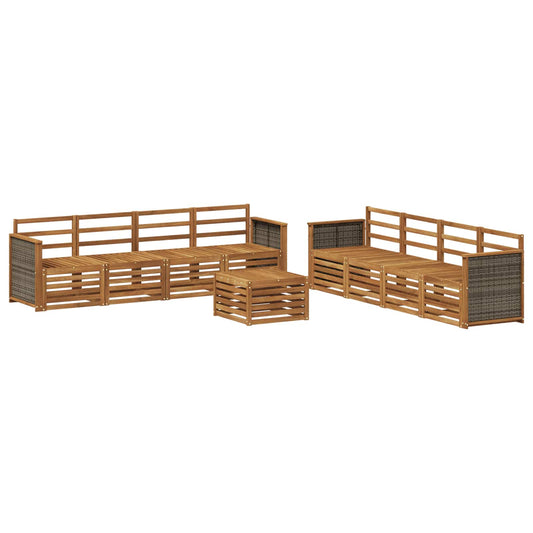 vidaXL Outdoor Sofa Set 9 pcs Natural