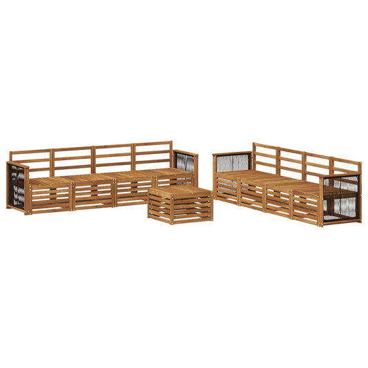 vidaXL Outdoor Sofa Set 9 pcs Natural