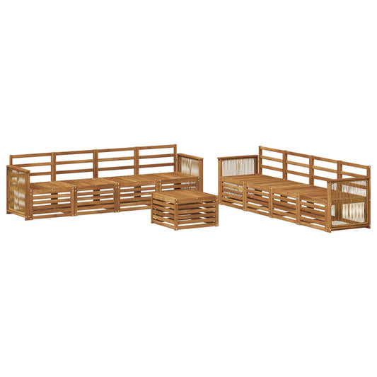 vidaXL Outdoor Sofa Set 9 pcs Natural