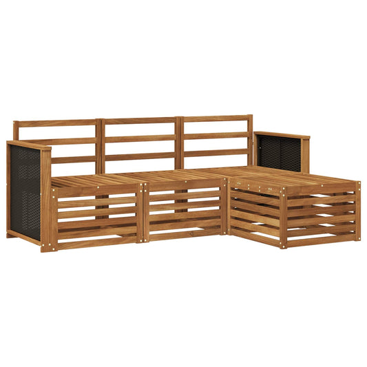 vidaXL Outdoor Sofa Set 4 pcs Natural