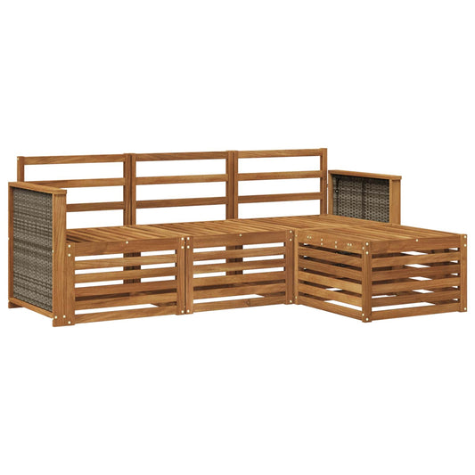 vidaXL Outdoor Sofa Set 4 pcs Natural
