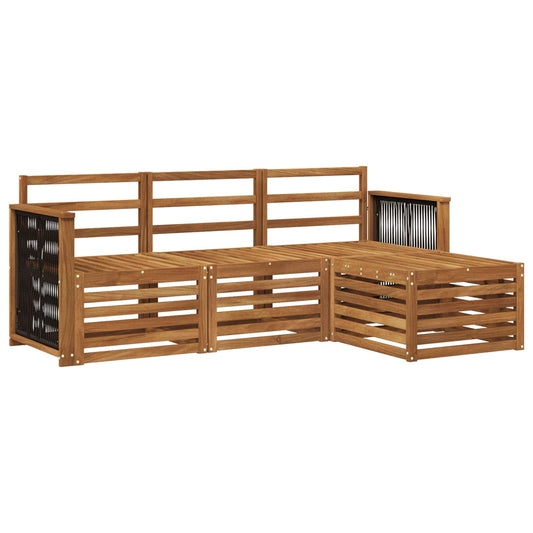 vidaXL Outdoor Sofa Set 4 pcs Natural