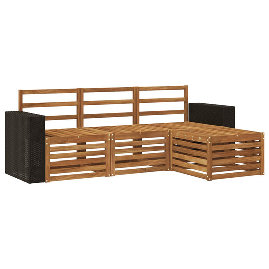 vidaXL Outdoor Sofa Set 4 pcs Natural