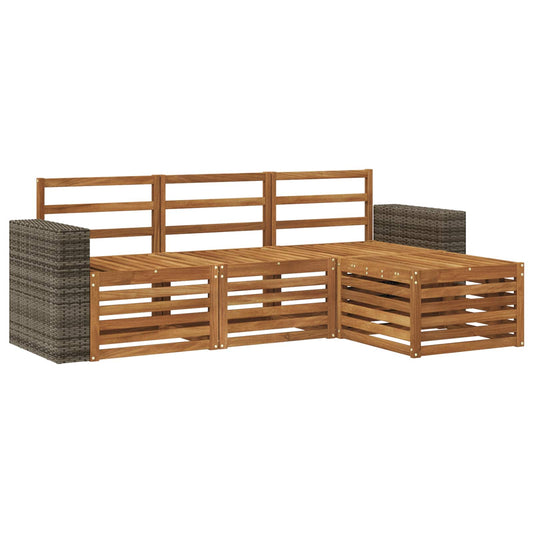 vidaXL Outdoor Sofa Set 4 pcs Natural