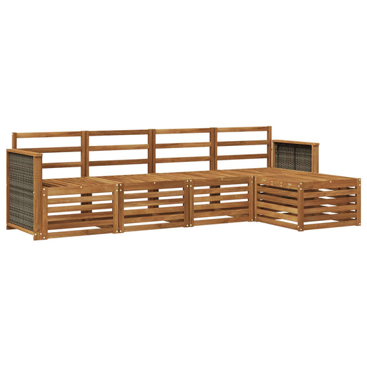 vidaXL Outdoor Sofa Set 5 pcs Natural