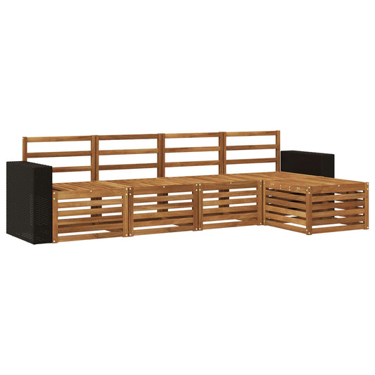 vidaXL Outdoor Sofa Set 5 pcs Natural