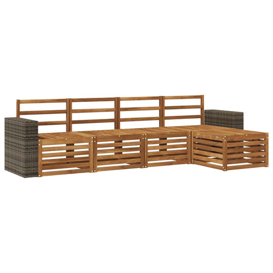 vidaXL Outdoor Sofa Set 5 pcs Natural