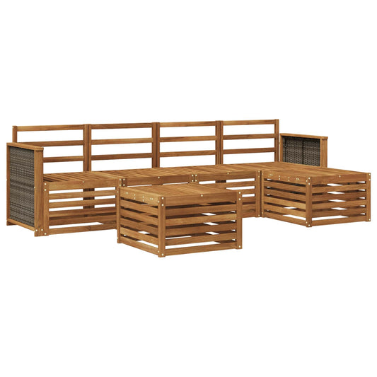 vidaXL Outdoor Sofa Set 6 pcs Natural