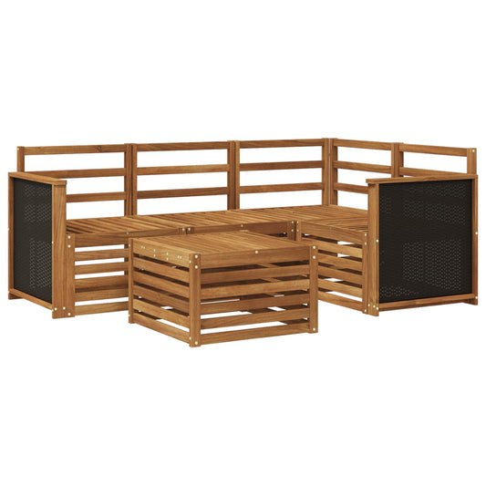 vidaXL Outdoor Sofa Set 5 pcs Natural Polyester