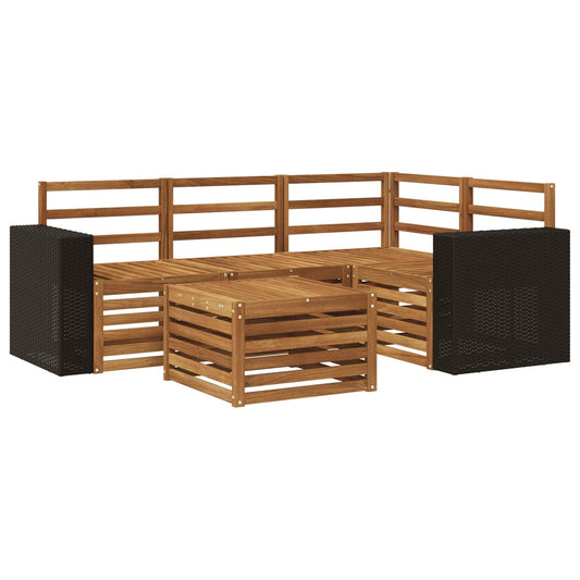 vidaXL Outdoor Sofa Set 5 pcs Natural Polyester