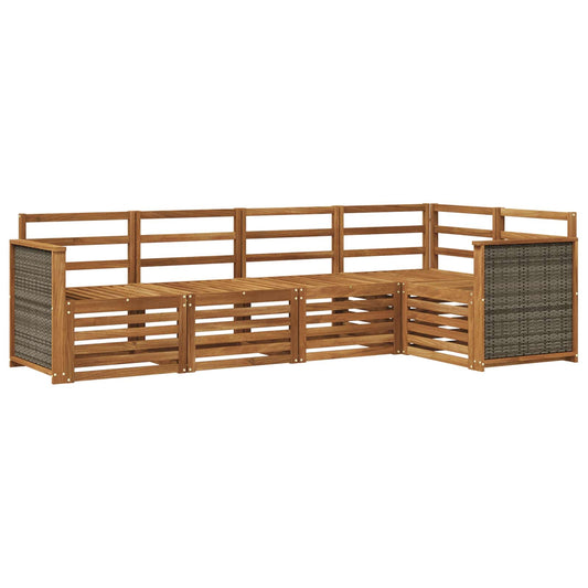 vidaXL Outdoor Sofa Set 4 pcs Natural Solid Acacia Wood