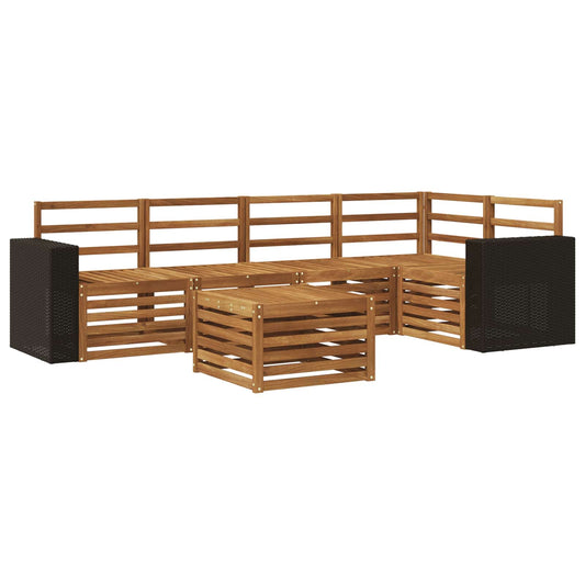 vidaXL Outdoor Sofa Set 6 pcs Natural Polyester
