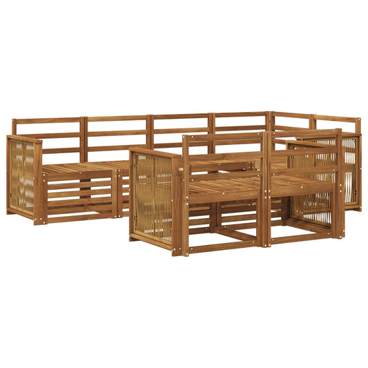 vidaXL Outdoor Sofa Set 6 pcs Natural Solid Acacia Wood