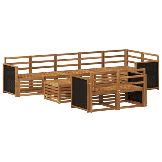 vidaXL Outdoor Sofa Set 8 pcs Natural Solid Acacia Wood