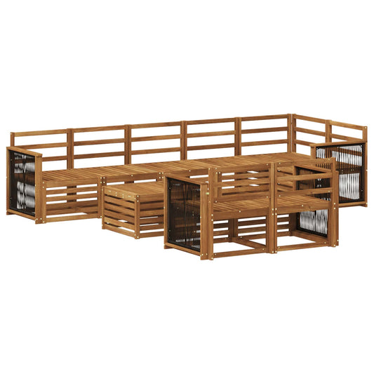 vidaXL Outdoor Sofa Set 8 pcs Natural Solid Acacia Wood