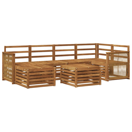 vidaXL Outdoor Sofa Set 6 pcs Natural Solid Acacia Wood