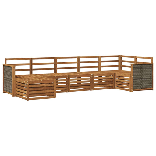vidaXL Outdoor Sofa Set 6 pcs Natural Solid Acacia Wood