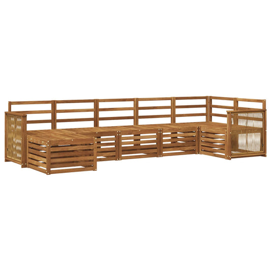 vidaXL Outdoor Sofa Set 6 pcs Natural Solid Acacia Wood
