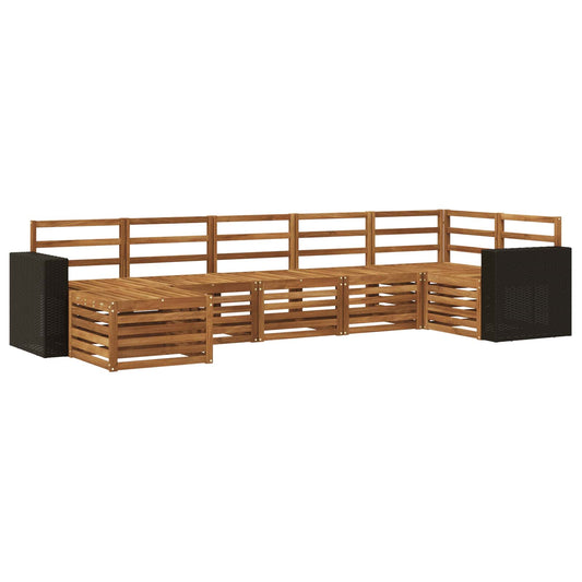 vidaXL Outdoor Sofa Set 7 pcs Natural