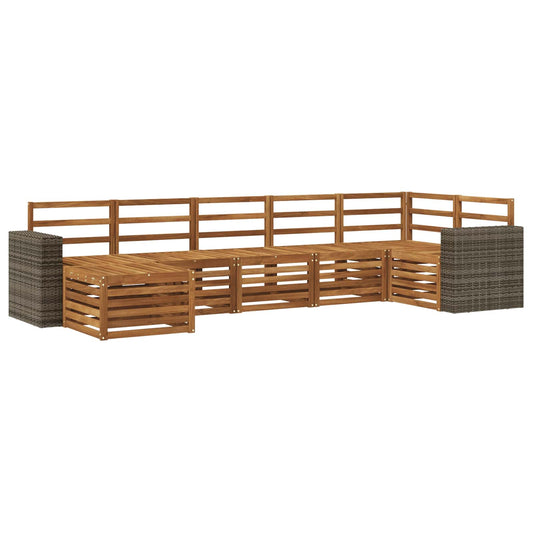 vidaXL Outdoor Sofa Set 7 pcs Natural