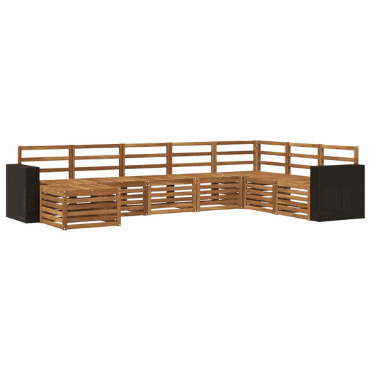 vidaXL Outdoor Sofa Set 8 pcs Natural Solid Acacia Wood