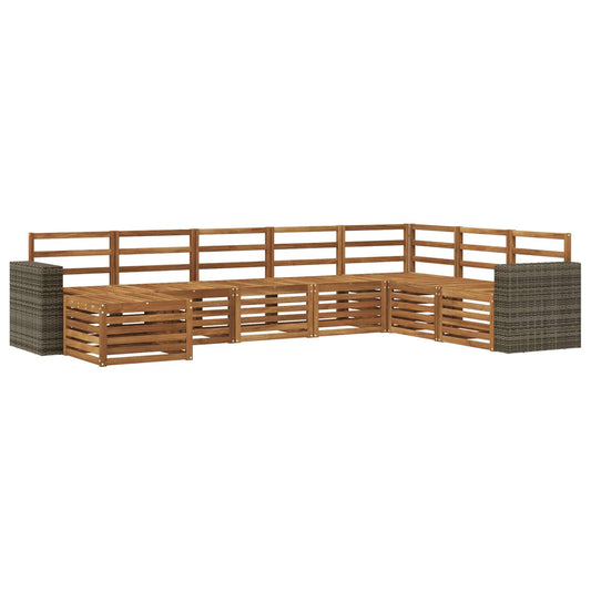 vidaXL Outdoor Sofa Set 8 pcs Natural Solid Acacia Wood