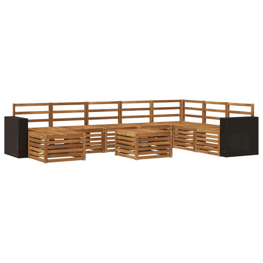vidaXL Outdoor Sofa Set 9 pcs Natural Solid Acacia Wood