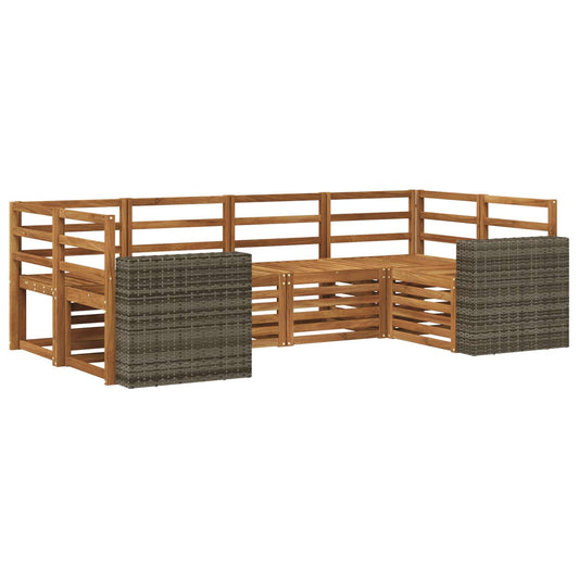 vidaXL Outdoor Sofa Set 6 pcs Natural Solid Acacia Wood