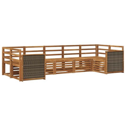 vidaXL Outdoor Sofa Set 6 pcs Natural Solid Acacia Wood