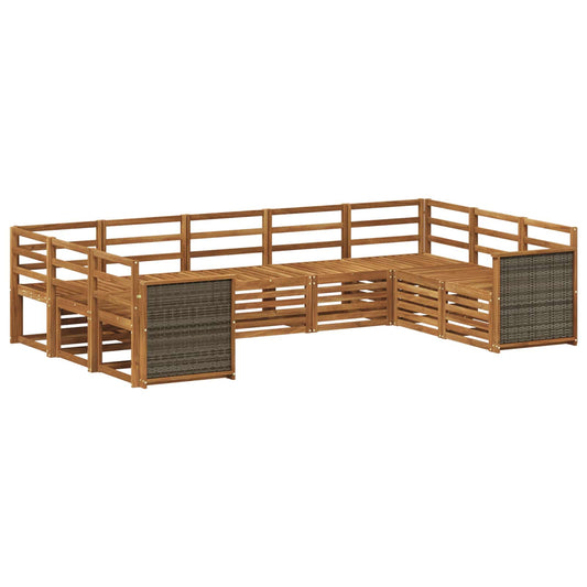 vidaXL Outdoor Sofa Set 7 pcs Natural Solid Acacia Wood