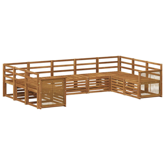 vidaXL Outdoor Sofa Set 7 pcs Natural Solid Acacia Wood