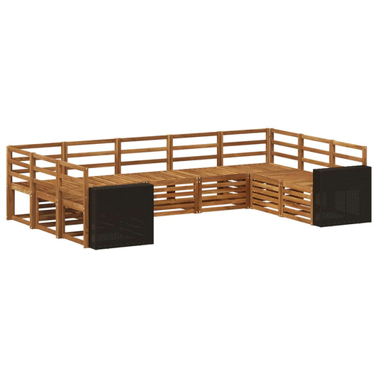 vidaXL Outdoor Sofa Set 9 pcs Natural Solid Acacia Wood