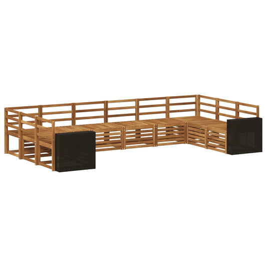 vidaXL Outdoor Sofa Set 10 pcs Natural Solid Acacia Wood