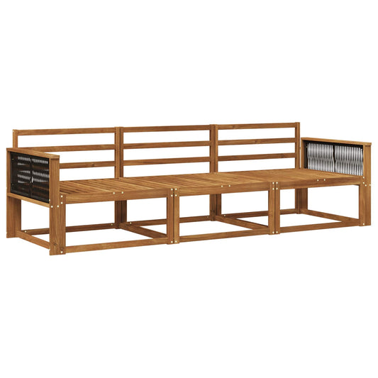 vidaXL Outdoor Sofa Set 3 pcs Natural Solid Acacia Wood
