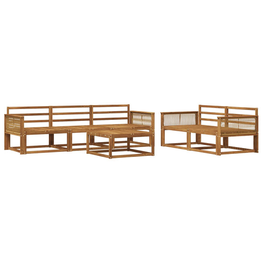 vidaXL Outdoor Sofa Set 6 pcs Natural Solid Acacia Wood