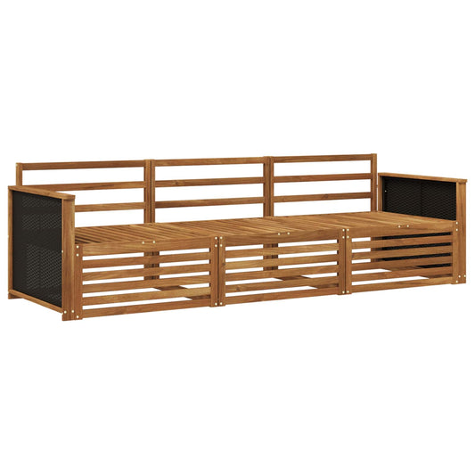 vidaXL Outdoor Sofa Set 3 pcs Natural Solid Acacia Wood