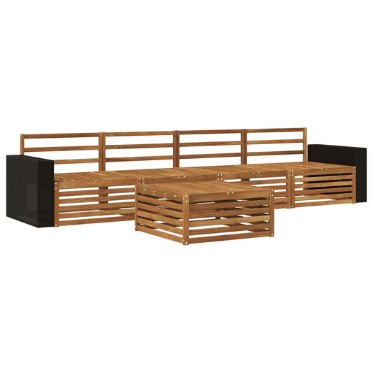 vidaXL Outdoor Sofa Set 5 pcs Natural Solid Acacia Wood