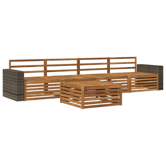 vidaXL Outdoor Sofa Set 5 pcs Natural Solid Acacia Wood